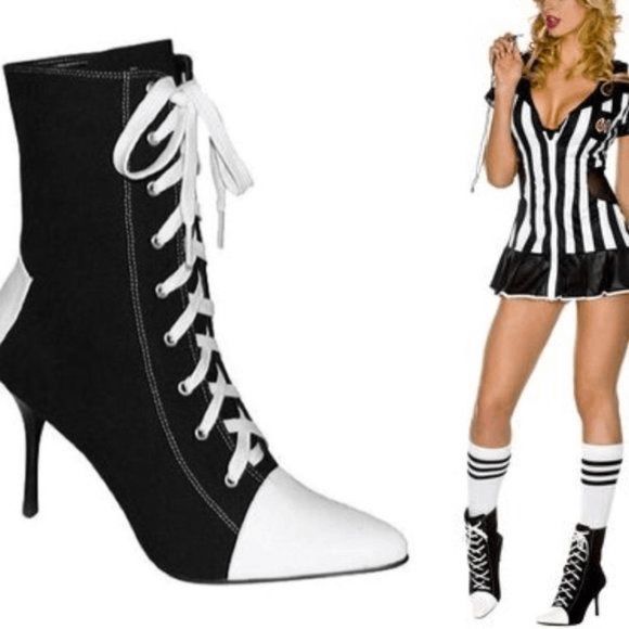 Funtasma Shoes - Funtasma NWOT Black & White High Top Referee Converse 3.75 Inch Heels Size 8